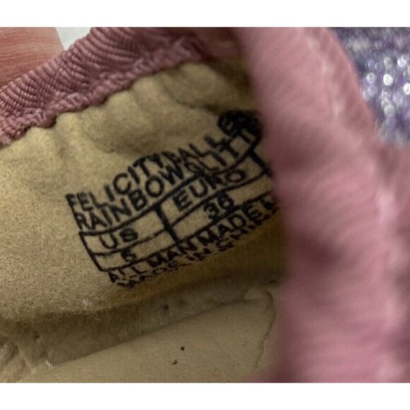 Sam Edelman  FELICITY BALLERINA RAINBOW GLITTER Slip On Ballet Flats Shoes Sz 5 - Picture 9 of 13